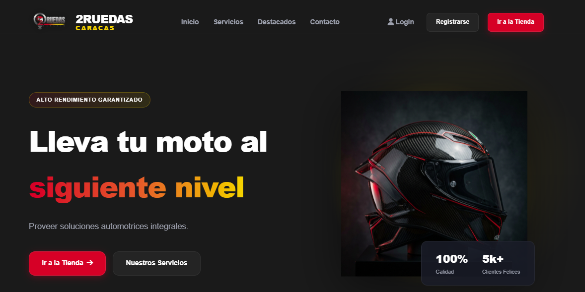 Captura del sitio 2 Ruedas Caracas