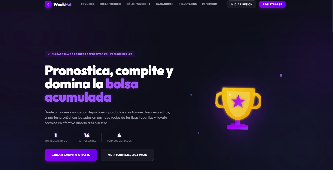 Captura del sitio Weekpot